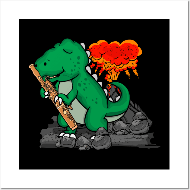 Bassoon Music Dinosaur Gift Kids Jazz Music Bassoon Wall Art by PomegranatePower